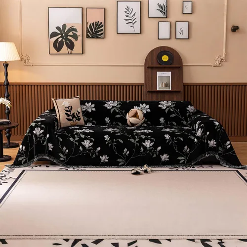 Miniatura 20 de VClife Soft Couch Cover, Vintage Brown Floral Jacquard Couch Covers for Dog, French Cottage Botanical Sofa Cover for 2 Cushion Sofa, Washable