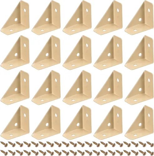 Miniatura 15 de uxcell 20 soportes de esquina angulares de 1.496 pulgadas x 1.496 pulgadas, soportes de acero laminado en frío con tornillos para borde de Negro