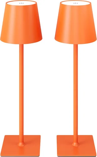 CHLORANTHUS Paquete de 2 lámparas de mesa inalámbricas, atenuación continua en 3 colores, batería recargable de 5000mAh, lámpara de escritorio LED