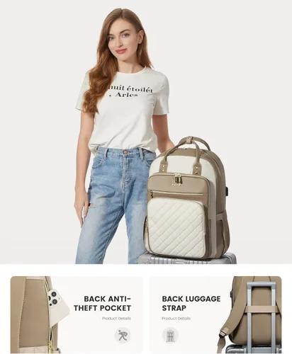 Miniatura 5 de LOVEVOOK Mochila para computadora portátil para mujer, mochila para trabajo de viaje, bolsa de computadora para enfermera, profesora, bolsa