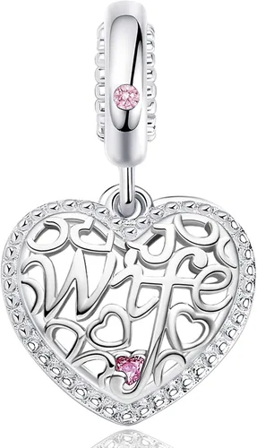 Miniatura 3 de ASELFAD I Love You Forever Heart Sterling Silver Wife Charms for Bracelets Best Anniversary Christmas Mothers Day Valentines Day Gifts for Wife from