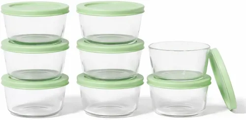 Miniatura 39 de Juego de 8 recipientes de vidrio para almacenamiento de alimentos (4 recipientes + 4 tapas sin BPA), 6.5 tazas, a prueba de fugas, aptos