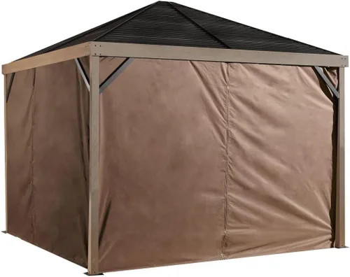 Sojag Accessories - Juego de 4 cortinas de poliéster de 10 x 10 pies para refugio solar Sanibel Gazebo, color marrón