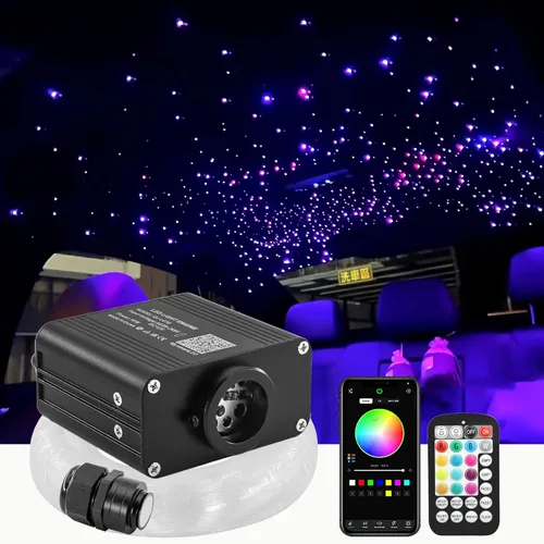 Miniatura 7 de ATOKEE Kit de Revestimiento de Techo Estrellado 550 piezas 0.03 pulgadas 13.1 pies, 16W Luces de Estrella de Fibra Óptica Centelleantes