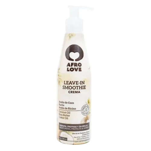 Afro Love Acondicionador sin enjuague para cabello rizado, hidratante y control del encrespamiento, crema definidora de rizos con aceite de coco,