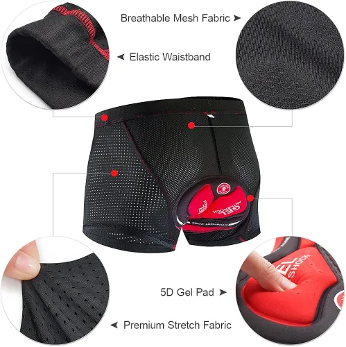 Miniatura 3 de Lixada 5D - Pantalones cortos de ciclismo para hombre acolchados transpirables de secado rápido