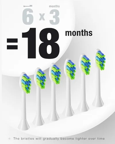Miniatura 7 de 7AM2M Cepillo de dientes eléctrico sónico con 6 cabezales de cepillo para adultos y niños, una carga durante 120 días, carga rápida inalámbrica, 5