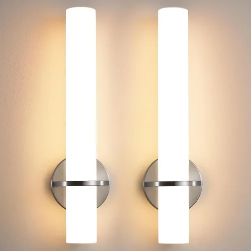 Miniatura 16 de AIJIASI Apliques de Pared Negros Juego de 2, Apliques de Baño de 18 pulgadas con Pantalla Acrílica 18W 3000K LED Regulables Apliques de Pared