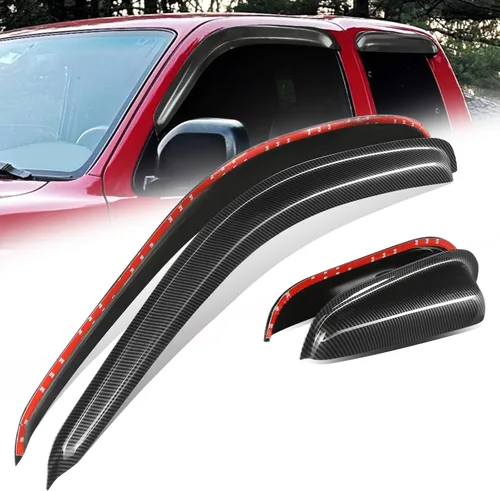 Miniatura 28 de Auto Dynasty 4 piezas viseras de ventana con patrón de fibra de carbono compatibles con Chrysler PT Cruiser 2001-2010, deflectores de ventana