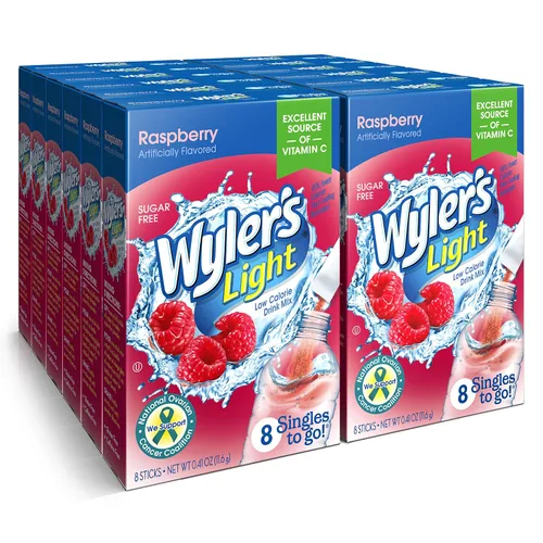 Miniatura 18 de Wyler's Light Paquetes de polvo Singles to Go, mezcla de bebida de agua, paquete variado de 40 unidades, limonada rosa, fresa y arándanos, sin