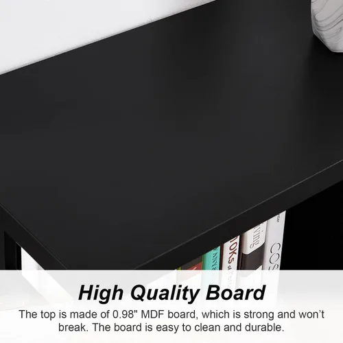 Miniatura 5 de HOMISSUE Estantería organizadora de almacenamiento de 6 cubos, estantería corta rústica con 3 contenedores de almacenamiento, estantería horizontal
