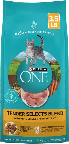 Miniatura 11 de Purina ONE Alimento seco natural para gatos, mezcla con pollo real, bolsa de 22 libras