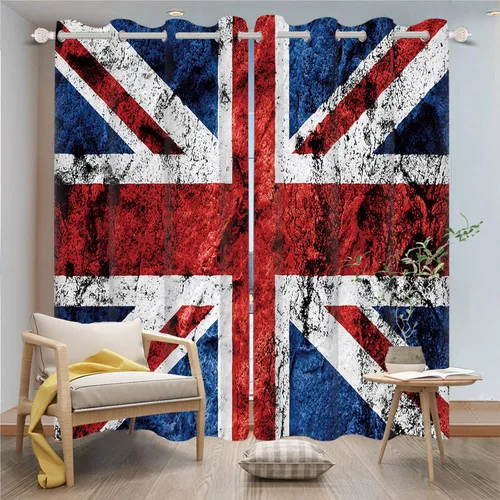 Union Jack - Cortinas opacas para ventana, clásicas, con bandera tradicional del Reino Unido, resistentes al óxido, vintage, cortinas de ventana