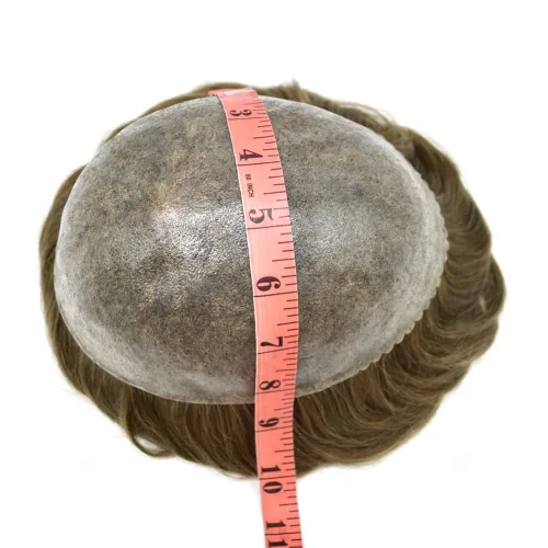 Miniatura 4 de Toupee - Sistema de reemplazo de postizo para hombres, prótesis masculina, pieza de cabello humano de polietileno, piel duradera inyectada