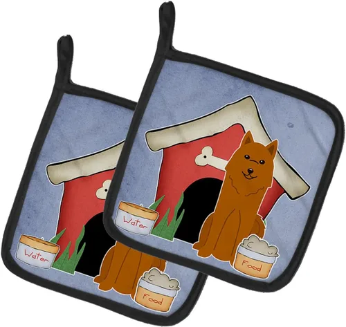 Miniatura 90 de Caroline's Treasures BB2894PTHD Dog House Collection Chow Chow Chow - Par de soportes para ollas, 7.5HX7.5W, multicolor 4-Azul