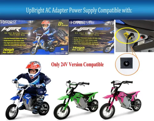 Miniatura 3 de UpBright Adaptador de 24 V CA/CC compatible con Hyper HPR350 de 24 voltios alimentado por batería para jóvenes, vehículo de juguete, motocicleta