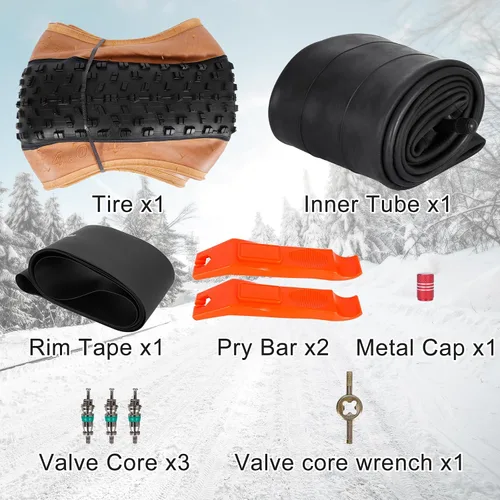 Miniatura 5 de Set of 20x4.0 Fat Tire and Tube, Puncture Resistant Folding Bike Tire Set 102-406 Compatible with E-Bike Mountain Bike MTB Bicycle All-Terrain