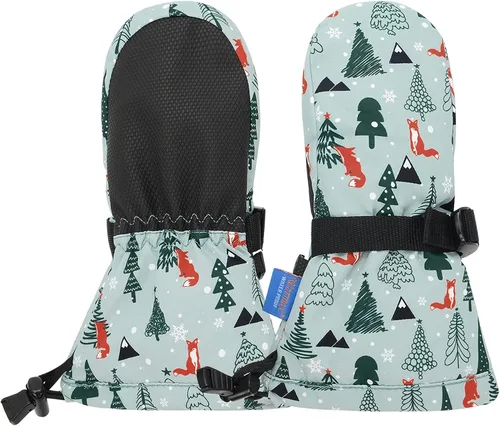 Miniatura 19 de Zando Guantes de invierno para niños pequeños, guantes de esquí impermeables para niños, guantes de nieve cálidos para niños y niñas