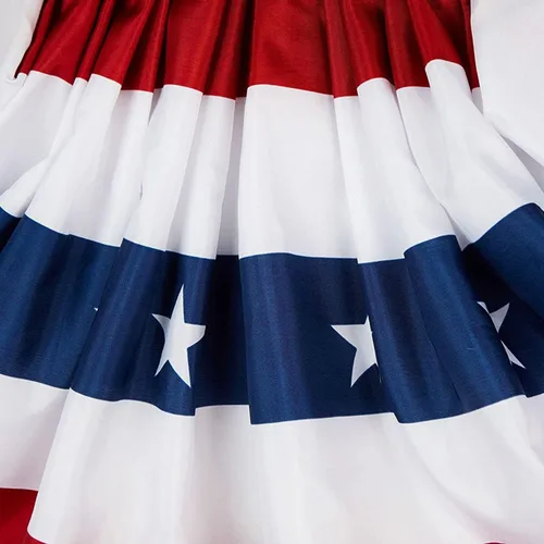 Miniatura 4 de Bandera americana plisada de 3 x 6 pies (juego de 4) – Banderines patrióticos de Estados Unidos para decoración del Día de los Caídos y 4 de Julio