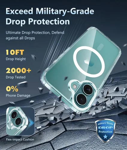 Miniatura 810 de FNTCASE Funda para iPhone 13 Pro-Max: Fundas magnéticas transparentes compatibles con Magsafe Slim anti amarillamiento protección contra caídas