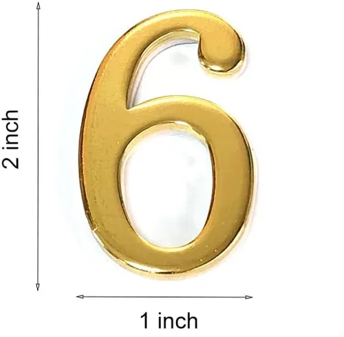 Miniatura 7 de Números de buzón de metal sólido de 2 pulgadas para exteriores, números de dirección 3D autoadhesivos para casa, apartamento, oficina, habitación