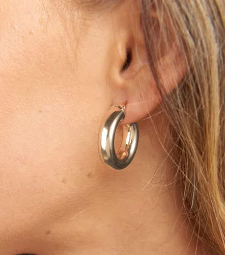 Miniatura 5 de Juego de aretes de aro chapados en oro real de 14 quilates, hipoalergénicos, gruesos y gruesos, joyería gruesa para múltiples piercings, regalo