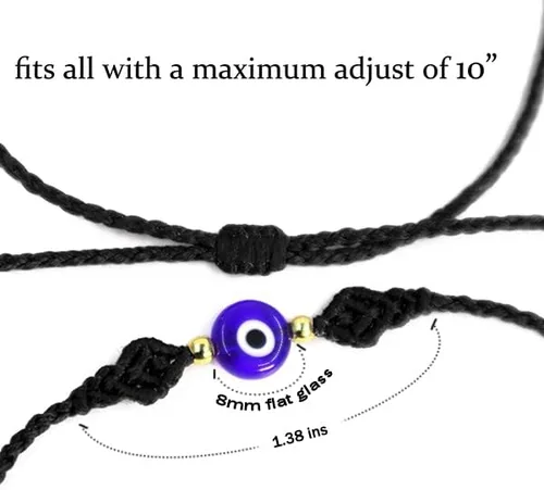 Miniatura 2 de Lavoio Pulseras de nudo de la suerte contra el mal de ojo, hechas a mano, ajustable, amuleto de cuerda roja para mujeres, hombres, niños y niñas