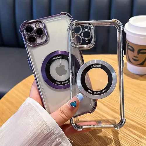 Miniatura 2 de Funda magnética transparente para iPhone 11 Pro Max, protección de lujo brillante en las cuatro esquinas, a prueba de golpes, de grado militar