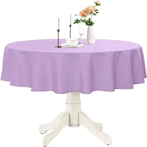 Miniatura 23 de Romanstile Mantel redondo impermeable, resistente a las manchas y sin arrugas, para cocina, comedor, fiesta, boda
