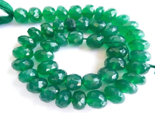 Miniatura 2 de Cuentas sueltas de ónix verde natural de 0.079 pulgadas (0.079 in) de piedra semipreciosa para hacer joyas, pulseras, collares, aretes, cuentas