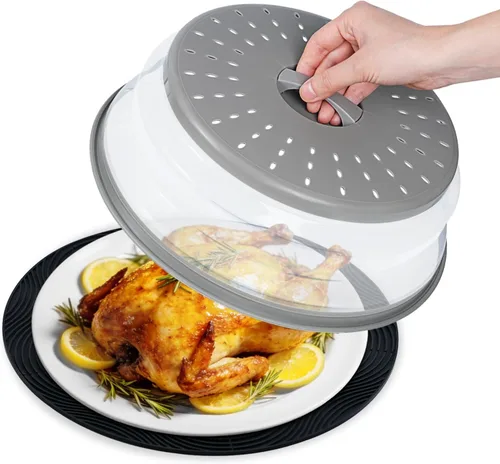 Miniatura 10 de Cubierta contra salpicaduras de microondas para alimentos, protector contra salpicaduras de cocina Micowave, tapa a prueba de platos, apta