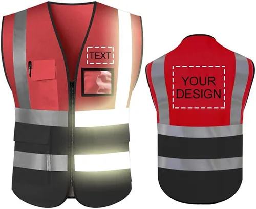 Miniatura 45 de Chaleco de Seguridad de Alta Visibilidad con Alta Reflectividad, Ropa de Trabajo de Seguridad Personalizada con Logotipo, Tiras Reflectantes
