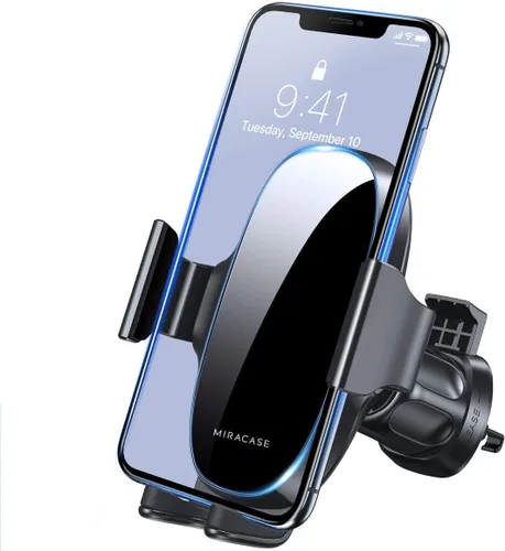 Miracase Soportes de teléfono con abrazadera más ancha mejorada para tu automóvil, soporte de metal con gancho de ventilación de aire para automóvil