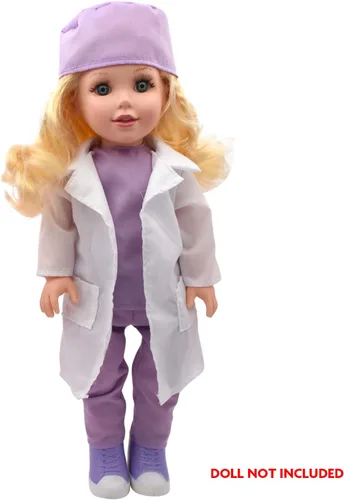 Miniatura 6 de Style Girls: 18" Doctor Dress Up Set - Conjunto de 15 piezas y accesorios, Vestir, accesorios para muñecas, púrpura blanco y rosa