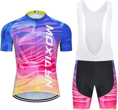 Camiseta de ciclismo para hombre, kit de ciclismo de MTB y pantalones cortos de ciclismo con almohadilla de gel 20D, conjunto de ropa de ciclismo