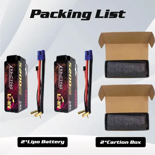 Miniatura 6 de CNHL 2S Shorty Lipo Battery 5200mAh High Voltage 7.6V Lipo Battery 120C Estuche rígido con enchufe Bullet EC3 de 0.197 in para coche RC tanque barco