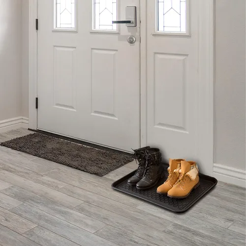 Miniatura 7 de Alfombrilla o bandeja para botas, de Stalwart, ecológica, 30 x 15 pulgadas, tamaño grande, negra, Negro
