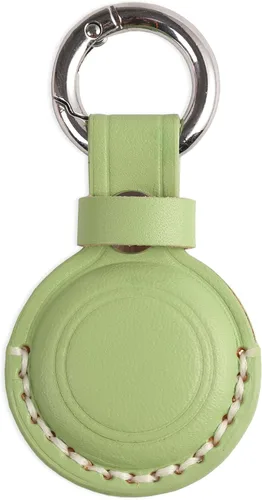 Miniatura 21 de Llavero de Cuero Genuino Compatible con Airtag, Soporte Seguro para Llavero de Air Tag Funda de Cubierta Anillo de Llavero Accesorios - Rosa V2.0