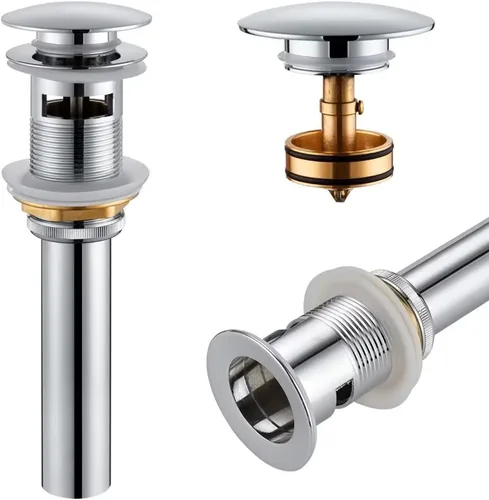 Miniatura 9 de KOKOSIRI C1001BG - Drenaje para fregadero de baño con recogedor de pelo desmontable, dorado cepillado con cesta coladora, antiobstrucción para Oro