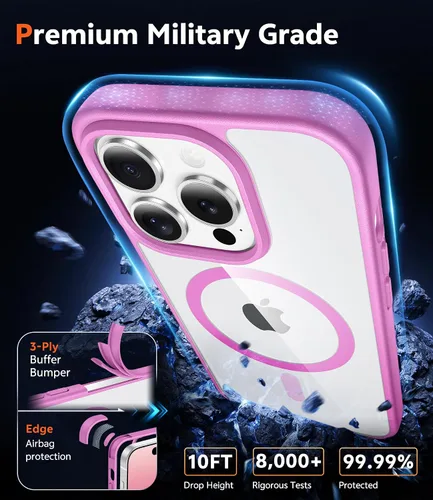 Miniatura 757 de FNTCASE Funda para iPhone 13 Pro-Max: Fundas magnéticas transparentes compatibles con Magsafe Slim anti amarillamiento protección contra caídas