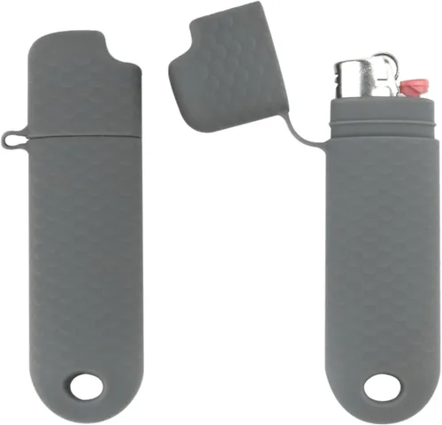 Funda impermeable para encendedor BIC de 2 piezas, funda para encendedores regulares, tipo J6, supervivencia al aire libre, bolsa multiusos para Gris
