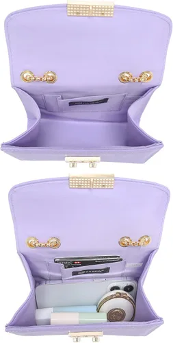 Miniatura 6 de Dasein Bolso cruzado pequeño para mujer, bolso de noche de diseñador, bolso de mano para bodabaile de graduaciónfiesta con doble correa de cadena