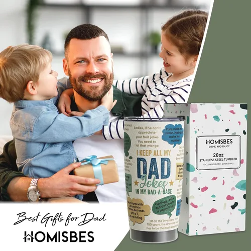 Miniatura 2 de Best Dad Ever Gifts – Dad Jokes - Regalo del día del padre de hija e hijo, vaso de acero inoxidable con tapa y pajitas, 20 onzas