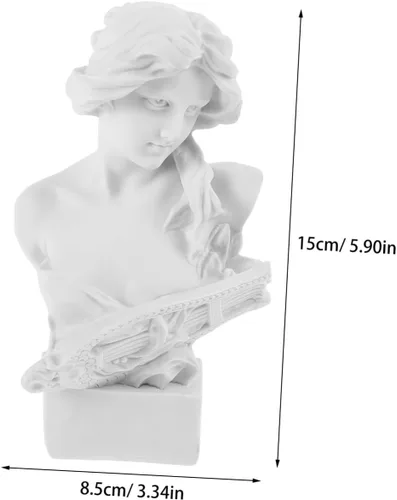 Miniatura 2 de Artemis - Estatua de diosa de resina blanca, escultura de busto de cabeza romana, escultura de mitología griega para el hogar, estante