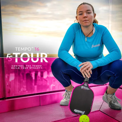 Miniatura 9 de Juego de pala de pickleball profesional Franklin Sports - Pala de fibra de carbono serie FS Tour, cubierta + borrador - 14mm + 16mm Rosado