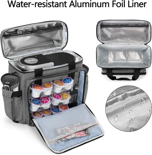 Miniatura 2 de CURMIO Bolsa de viaje para cafetera, compatible con Keurig K-Mini o K-Mini Plus, funda de transporte para cafetera de una sola porción con múltiples