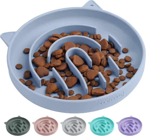 Miniatura 23 de Coomazy Cuencos de silicona de alimentación lenta para perros y gatos, juguete interactivo para mascotas para entrenamiento de alimentos