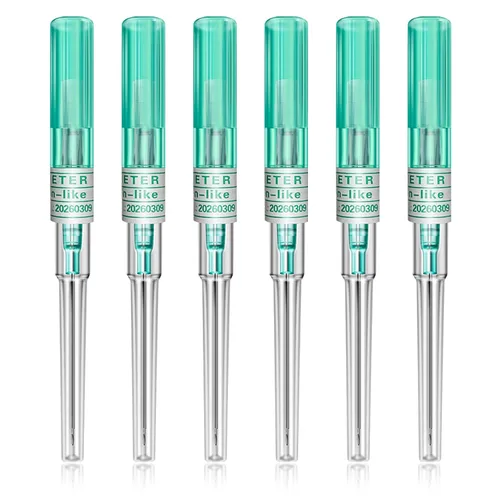 Miniatura 13 de 20G Agujas para piercing con catéter - 6 piezas de agujas para perforación, agujas huecas para catéter para oreja, nariz, ombligo, pezón, labio