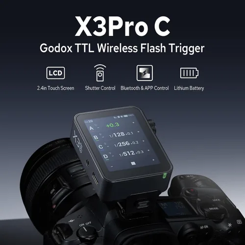 Miniatura 2 de GODOX X3 Pro C X3Pro-C TTL - Disparador de flash inalámbrico para Canon, Transmisor de flash inalámbrico 2.4G, Soporte para pantalla táctil
