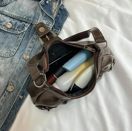 Miniatura 4 de Y2k - Monederos para mujer, pequeños bolsos de hombro Hobo, bolso gótico punk, bolso de mano moderno para axilas